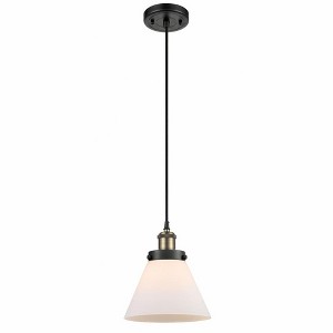 Cone - 1 Light Cord Hung Mini Pendant In Industrial Style-10 Inches Tall and 8 Inches Wide - 1 of 1