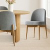 7-Piece Oval Dining Table Set, Modern Wood Table in Black or Oak with 6 Upholstered Chairs, Solid Wood Legs-Maison Boucle - 2 of 4