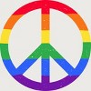 Adult Design By Humans Rainbow Pride and Peace Sign By JuanMedina T-Shirt - 2 of 2