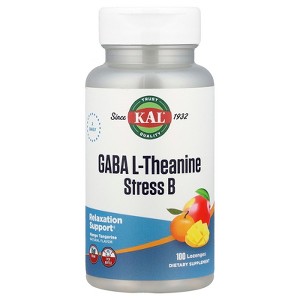 KAL GABA L-Theanine Stress B, Mango Tangerine, 100 Lozenges - 1 of 4