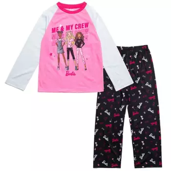 Barbie Big Girls Pajama Shirt Pants And Slippers 3 Piece Pink 14-16 ...
