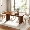 Tribesigns 63"Long Dining Table for 6, Modern Rectangular Kitchen Table with Heavy Duty Pedestal, for Family Gatherings, Dining Room,Brown - 3 of 4