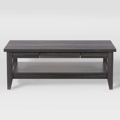 Hollywood Coffee Table with Drawers Dark Gray - CorLiving