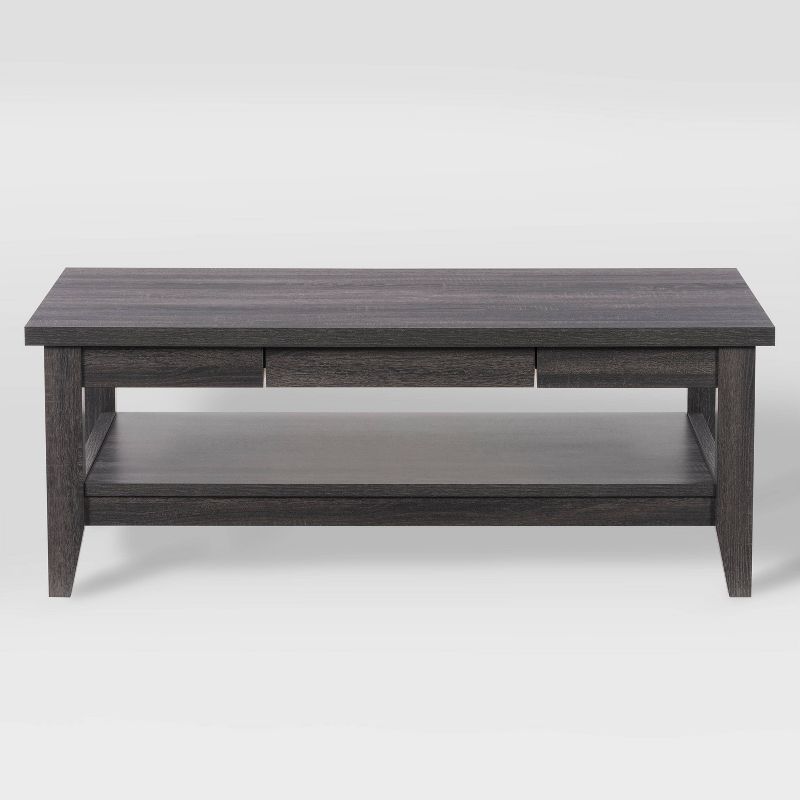 Hollywood Coffee Table with Drawers Dark Gray - CorLiving, 1 of 10