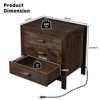 Presence Wood Nightstand End Side Table with 3 Drawer for Living Room, Bedroom - 2 of 4