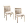 NicBex Set of 2 Outdoor Dining Chair,Modern Patio Dining Chairs with Woven Rope Decoration,Armless Wood Chairs Suitable for Patio,Garden,Beige Yellow - 4 of 4