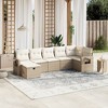 vidaXL 7 Piece Patio Sofa Set with Cushions Beige and Cream Poly Rattan - Without Storage - 7 Items - 2 of 4