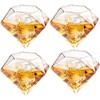 The Wine Savant Clear Diamond Decanter for Wine & Whiskey Set, Includes 4 Clear Whiskey Diamond Glasses laid on a Mahogany Wooden Holder - 750 ml - 2 of 4