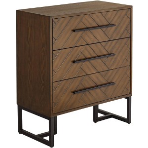 55 Downing Street Murph 31 1/2" Wide Charcoal and Wood 3-Drawer Dresser - 1 of 4