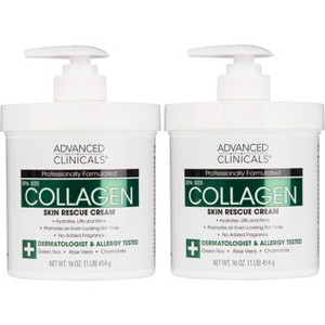 Advanced Clinicals Collagen Cream. Body Lotion & Face Moisturizer for Tightening Skin, 16 Oz - 1 of 4