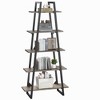 Homhougo 5 Tier Ladder Bookshelf, Narrow Open Book Shelf, Tall Standing Bookcase with Steel Frame Light yellow - 3 of 4