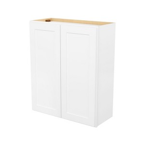 HOMLUX Easy-DIY 12 in D in Shaker White Ready to Assemble Wall Kitchen Cabinet 2 Doors-2 Shelves - 1 of 4
