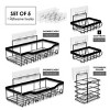 Heavy Duty Bathroom Accessories Organizer No Drilling Wall Mounted Shower Organizer, 5 Pack, Black - 2 of 4