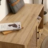 Freya 24.4" Height Shoe Rack Multifunctional 2-Tier Organizer and 1 Storage Rattan Mesh Cabinet for 6 Pairs Shoes-Maison Boucle - 4 of 4