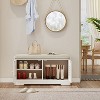 KTMBDW 2-Tier Storage Bench,Shoe Bench with Thickened Padded Seat Cushion, Entryway Bench with 2 Doors,Adjustable Shelf for Entryway,Living Room,White - 2 of 4