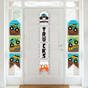 Big Dot of Happiness Smash and Crash - Monster Truck - Hanging Vertical Paper Door Banners - Boy Birthday Party Wall Decor Kit- Indoor Door Decor - 1 of 4