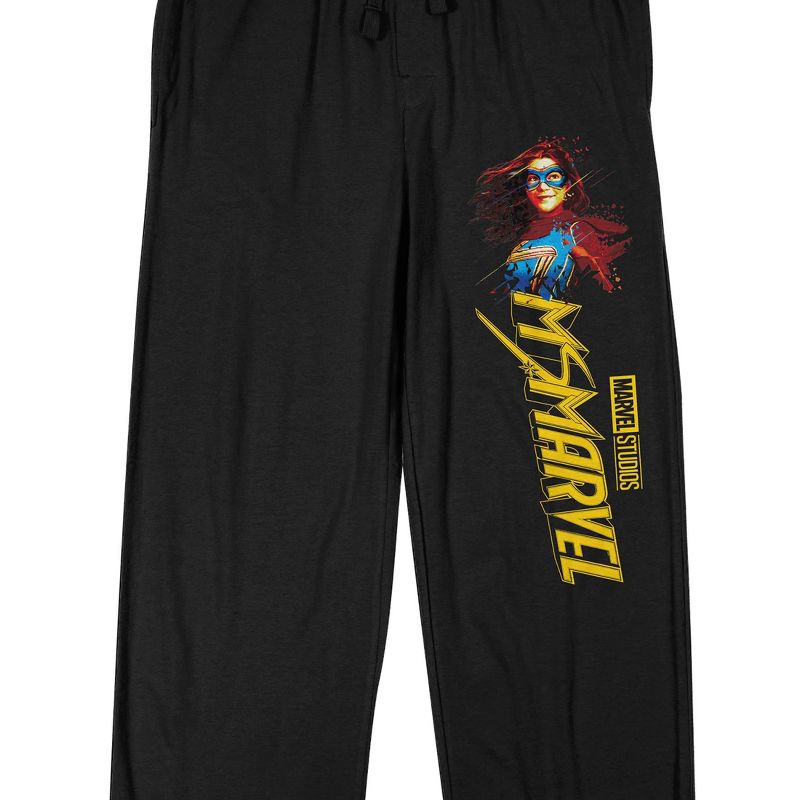 Ms. Marvel Painter Splatter Ms. Marvel Men's Black Sleep Pajama Pants, 2 of 4