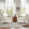 Set of 2 Faux Leather Lounge Chairs, Modern Retro Upholstered Single Sofa Armchairs with Cushions for Living Room or Bedroom-Koiai - 3 of 4