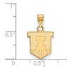 Black Bow Jewelry 14k Yellow Gold Plated Sterling Silver Illinois Fighting Illini NCAA Small Pendant - 2 of 3