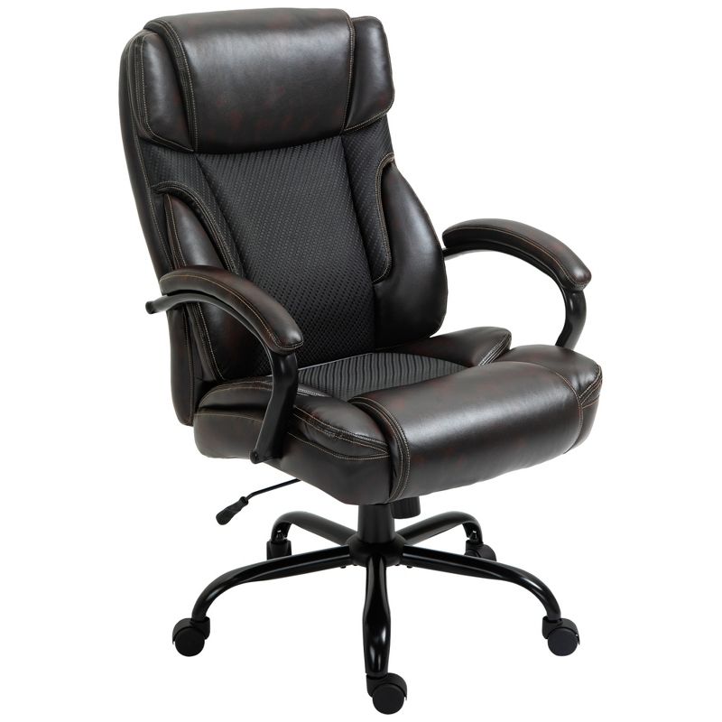 Vinsetto 484LBS Big and Tall Ergonomic Executive Office Chair with Wide Seat, High Back Adjustable Computer Task Chair Swivel PU Leather, 4 of 10