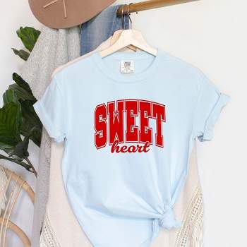 Simply Sage Market Women's Checkered Heart Eyes Smiley Short Sleeve Garment Dyed Tee
