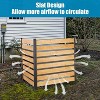 SUGIFT 42 x 38 Inch Outdoor Wooden Privacy Fence Panels with Metal Ground Stakes 2-Panel for Patio Trash Can AC Cover - 2 of 4
