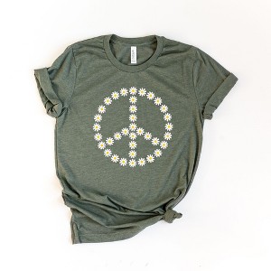 Simply Sage Market Women's Daisy Peace Sign Short Sleeve Graphic Tee - 1 of 2