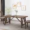 71" Solid Wood Dining Table with Rubberwood Frame - 2 of 4