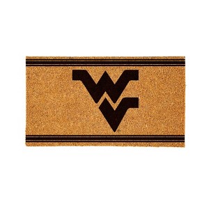 Evergreen West Virginia University Logo Turf Mat, Brown- 28 x 16 Inches Indoor Outdoor Doormat - 1 of 4