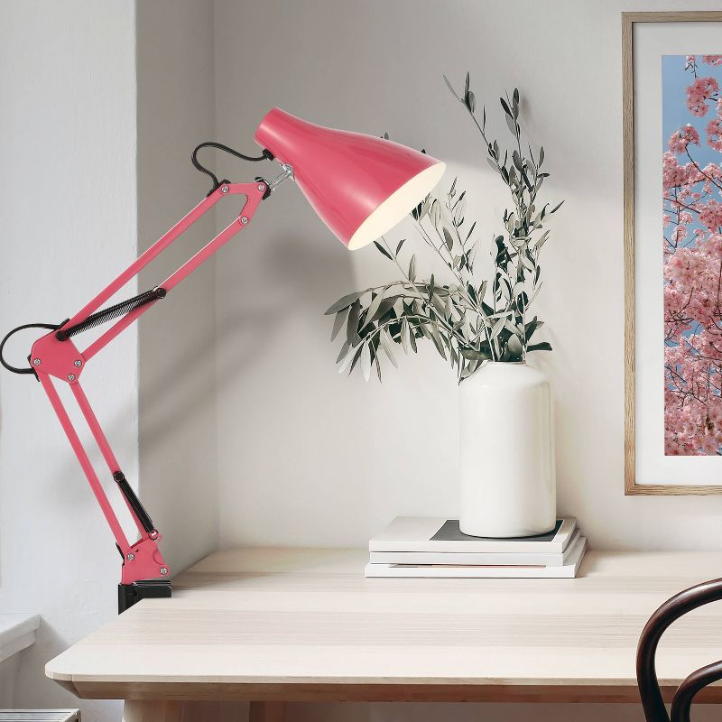 28.5" Odile Classic Industrial Adjustable Articulated Clamp-On Task Lamp (Includes LED Light Bulb) - JONATHAN Y, 5 of 9