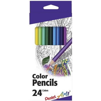 Pentel Arts Colored Pencils, Assorted Colors, set of 24