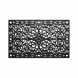 Gatsby Rubber Doormat 2'x 3' Indoor Outdoor Use Durable Rubber Non Slip Black Color Welcome Mat - 1 of 4