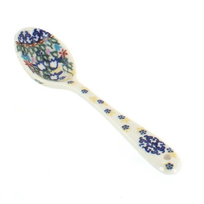 Blue Rose Polish Pottery Garden of Eden Soup Spoon