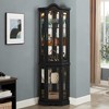 ChicFurnit Decorative Storage Cabinet Elegant Corner Curio Cabinet with Glass Doors for Living Room or Bedroom, Black, 46.85"*20.08"*12.2" - 2 of 4