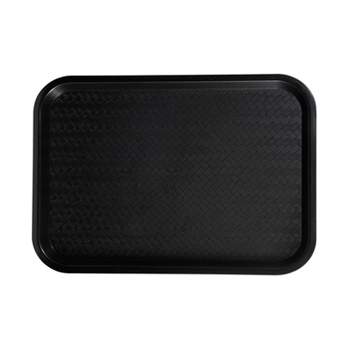 Winco Cafeteria Fast Food Tray, Plastic,  Black, 12" x 16" - Pack of 6