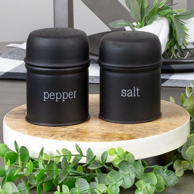 Black Enamel Modern Farmhouse Salt and Pepper Shaker Set