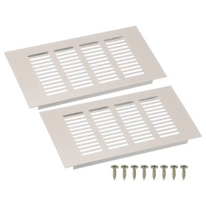 Unique Bargains Aluminum Alloy Cabinet Wardrobe Shoe Closet Rectangle Louvered Ventilation Grilles 2 Pcs - 1 of 4
