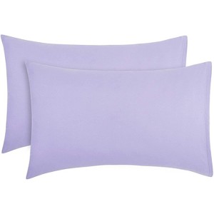 Everyday Kids 2-Pack Toddler Pillowcases - 100% Soft Microfiber, Hypoallergenic, Breathable, Fits 12x16 to 14x19 Pillows - Solid Purple - 1 of 3