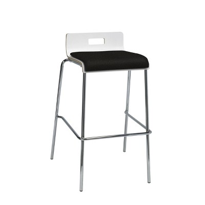 Jive Low Back Barstool Tuxedo Fabric Seat White - KFI