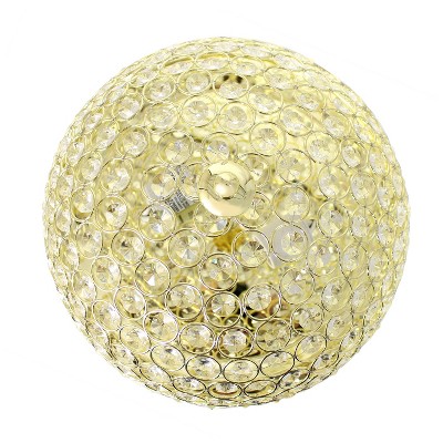 Gold Crystal 4-Light Flush Mount Ceiling Fixture