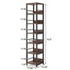 NicBex 6-Tier Corner Bookshelf with Display Shelves & Metal Frame Bookcases for Living Room Home Office, Brown - 3 of 4