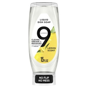 9 Elements EZ Squeeze Dish Soap, Lemon Scent, 15 oz Bottle - 1 of 3