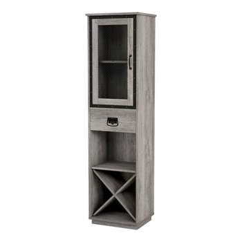 miBasics Stormquiet Farmhouse 1 Drawer Tower Cabinet with Wine Rack and Shelves