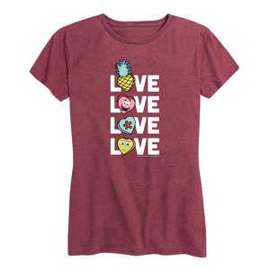 Women's - SpongeBob SquarePants - Valentine's Day Merchandise Short Sleeve Graphic T-Shirt - 1 of 4