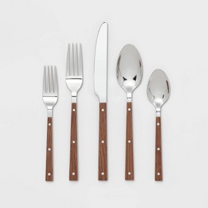 20pc Stainless Steel Burlington Silverware Set - Threshold™ - 1 of 4