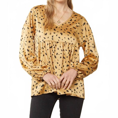 Women's Leopard & Babydoll Blouse - entro