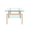 NicBex Modern 39.37" Rectangle Coffee Table with Glass Top, Open Storage Shelf and Iron Frame for Living Room and Bedroom - 4 of 4
