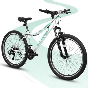 Aukfa 24 Inch Mountain Bike for Adults & Teens - 21 Speed, Front Suspension, Dual Disc Brakes, Carbon Steel Frame - 1 of 4