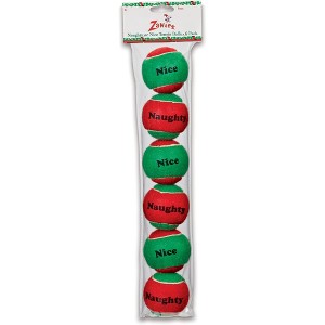 Zanies Naughty or Nice Tennis Dog Toy Balls (Pack of 6) - 1 of 4