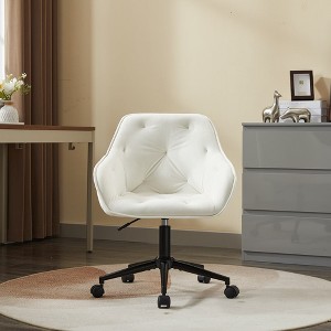 Elegent Height Adjustable Velvet Office Chair with Wheels for Home Office, Bedroom, Study and Vanity - 1 of 4